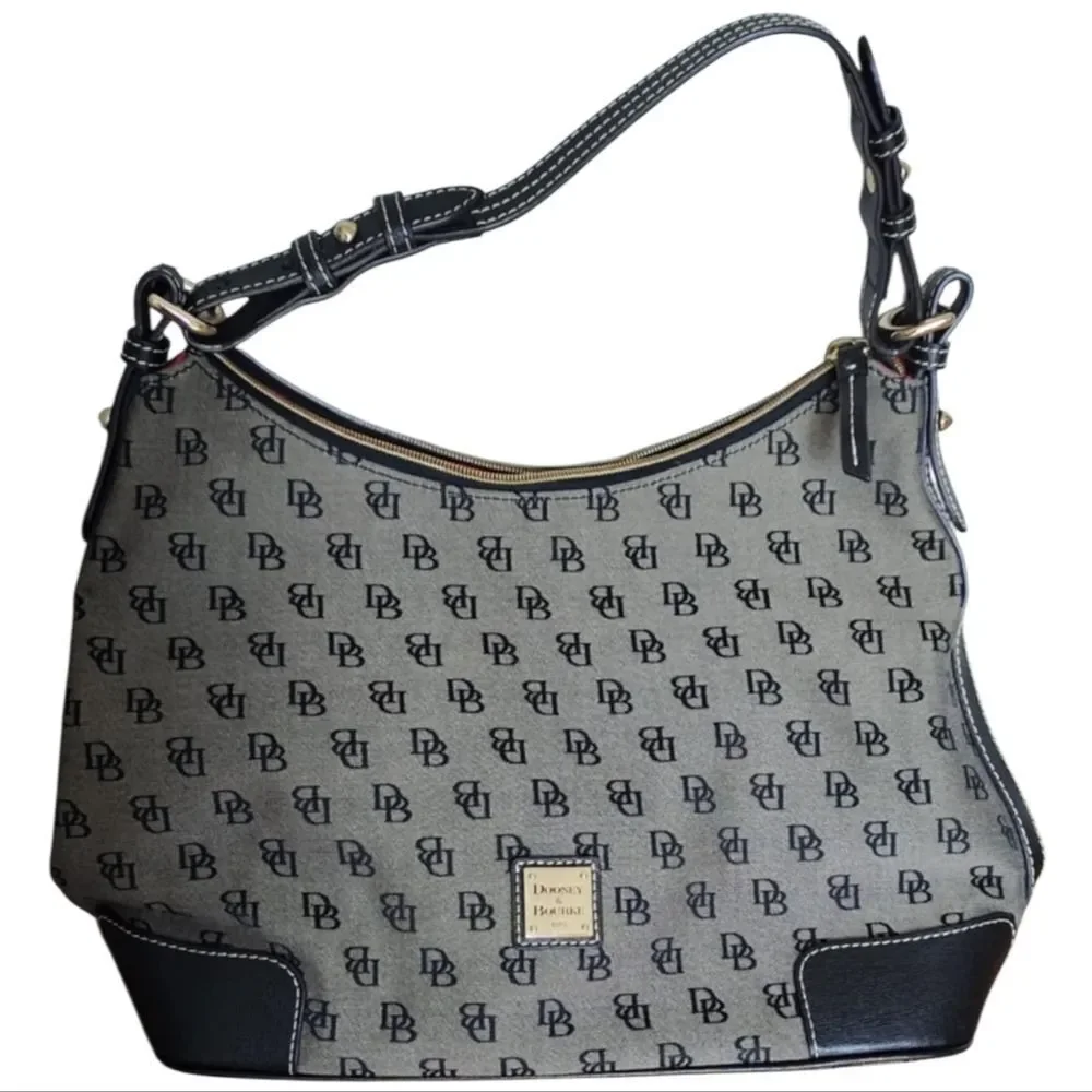 Signature Canvas Dooney & Bourke Gray and Black Women's Bag